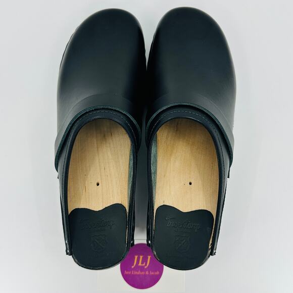 Troentorp Women's Smithy Black Leather Slip On Swedish Clogs Size 38 EU/ 8 US - Picture 9 of 12